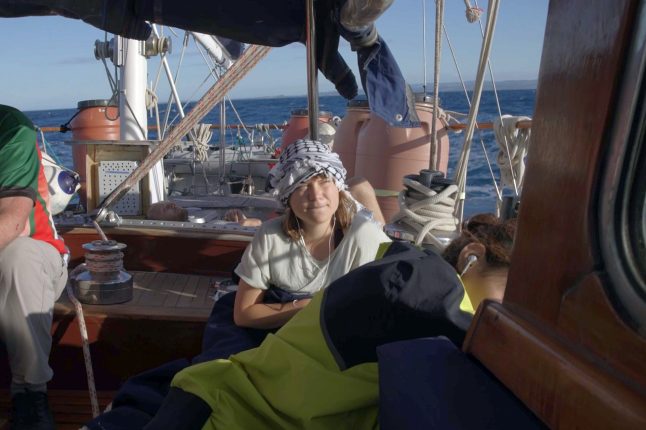 Greta Thunberg na palubě lodi Madleen | Foto: Tan Safi / Freedom Flotilla Coalition