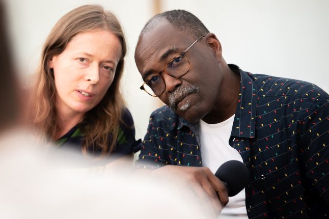 Mahamat-Saleh Haroun během debaty Voxpotu na Letní filmové škole | Foto: Matyáš Čech / ČTK